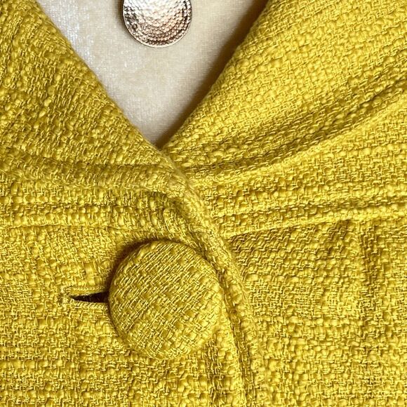 Kenar Retro Short Sleeve Blazer Jacket Sz 8  Mustard Lined Lightweight Collared - Picture 5 of 8